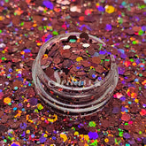 Dark Rose Galaxy Holographic Chunky Glitter - Pink/Copper Glitter